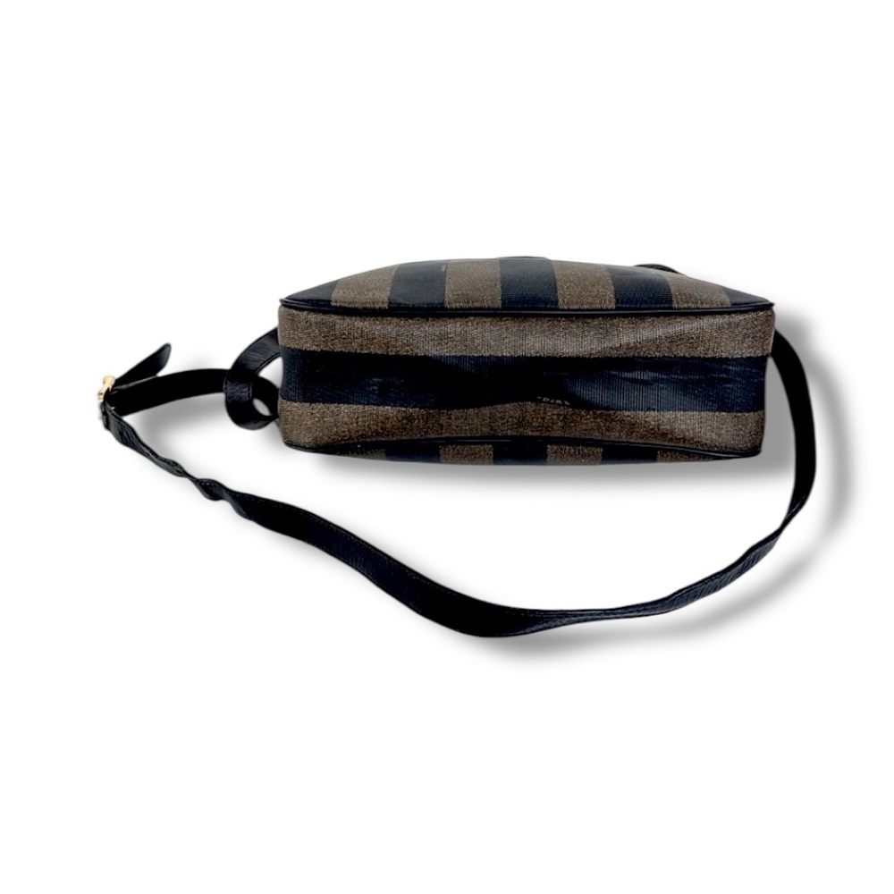 FENDI Black and Taupe Striped Crossbody or Shoulder Bag VTG - Picture 5 of 16